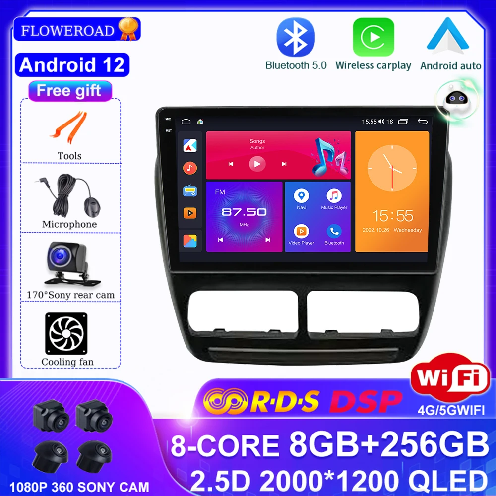 

Android 12 For Fiat Doblo 2010 - 2015 Car Radio Multimedia Video Player Navigation stereo GPS DSP BT Carplay Auto No 2din 2 din