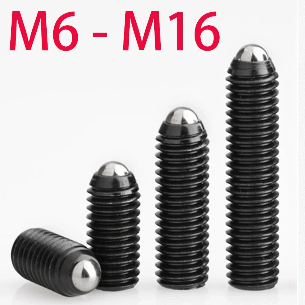 1-5pcs Black Grade 12.9 M6 M8 M10 M12 M16 Steel Hexagon Socket Allen Spring Ball Plunger Grub Point Set Screw Headless Bolt
