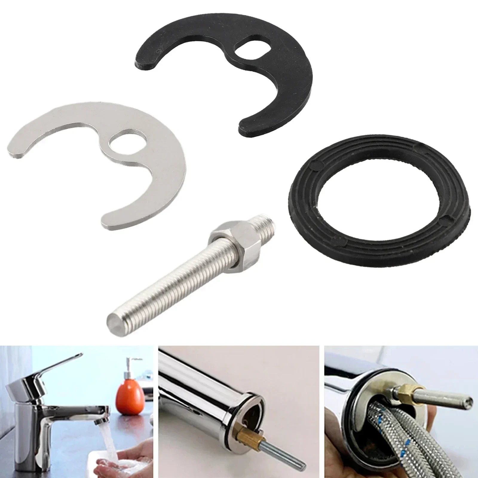 Pin Monobloc Basin Mount Kit Faucet Gasket Fixing Set Bracket Bolt Sink Kitchen Repair Resolves Water Leaking / Dripping