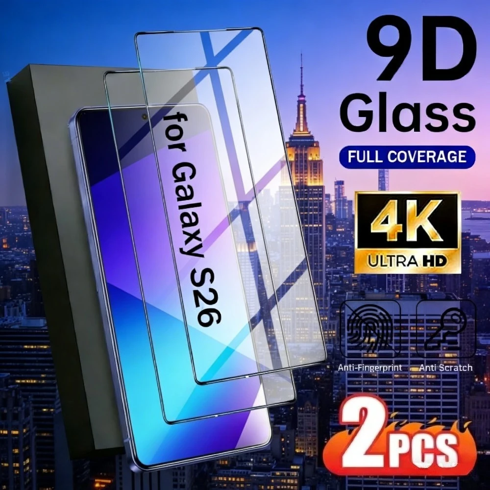 2Pcs Ultra HD Tempered Glass for Samsung Galaxy S26 S25 S24 Ultra S23 S22 S21 Plus S26 S25 Edge Anti-Scratch Screen Protector