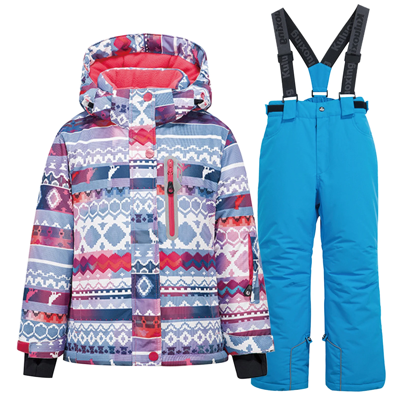Boys Girls Winter Snowsuits,Kids Ski Suit,Warm Children's Ski Outfits,Waterproof Windproof Thermal Snowboard Jacket Snow Pants