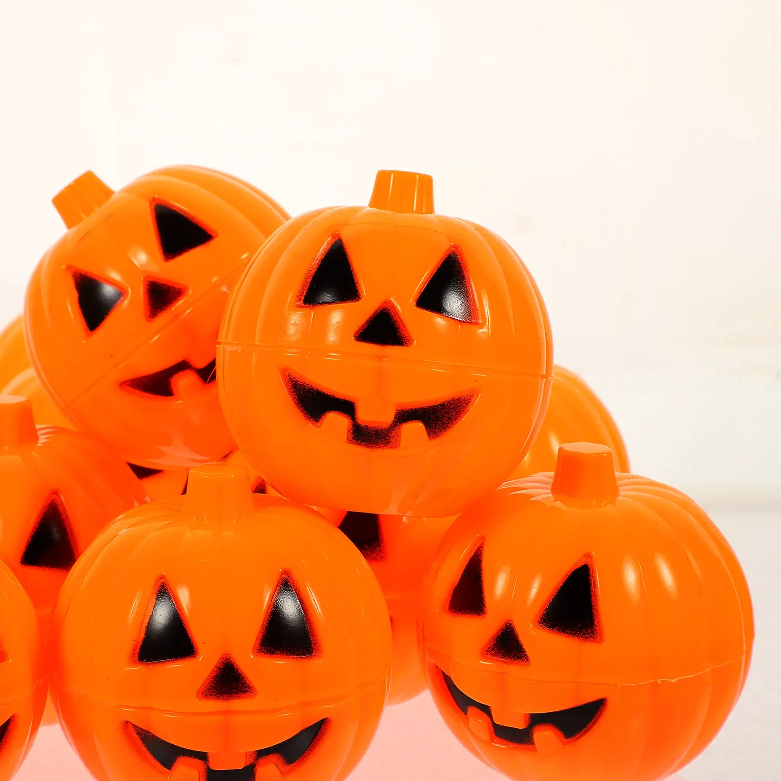 

6Pcs Plastic Pumpkin Containers Ergonomic Design Halloween Gift Holder 6.5cm Long-Lasting Use Pumpkin Containers