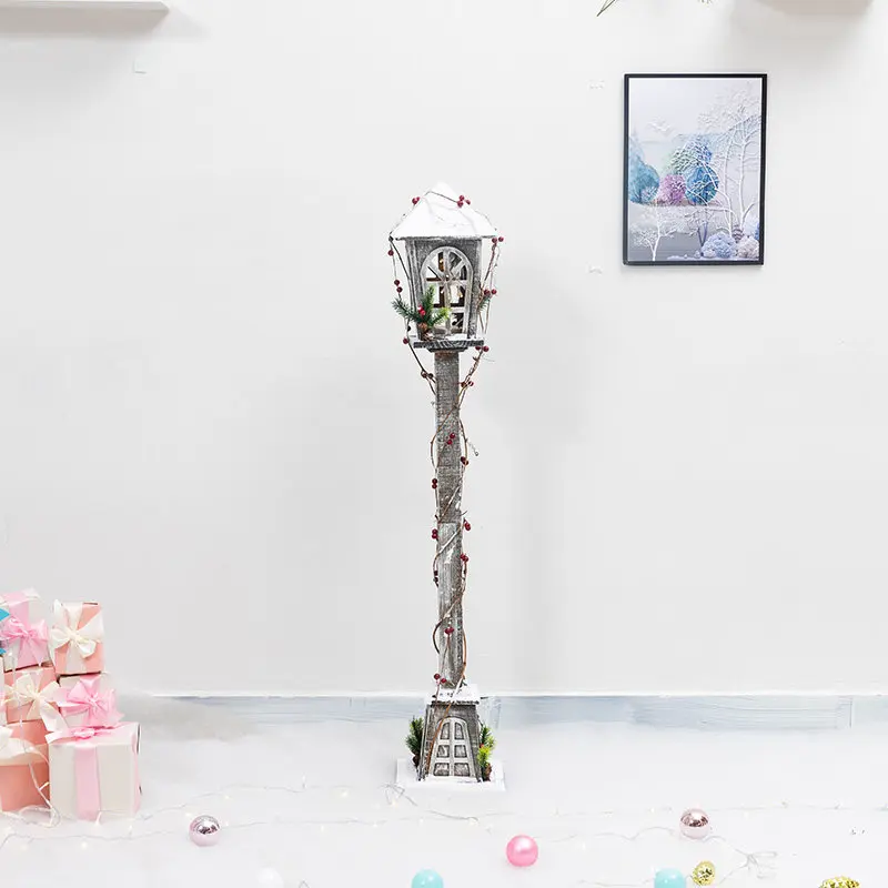 Christmas decorations large luminous flocking street lamp ornaments hotel shopping mall lobby door decoration scene layout