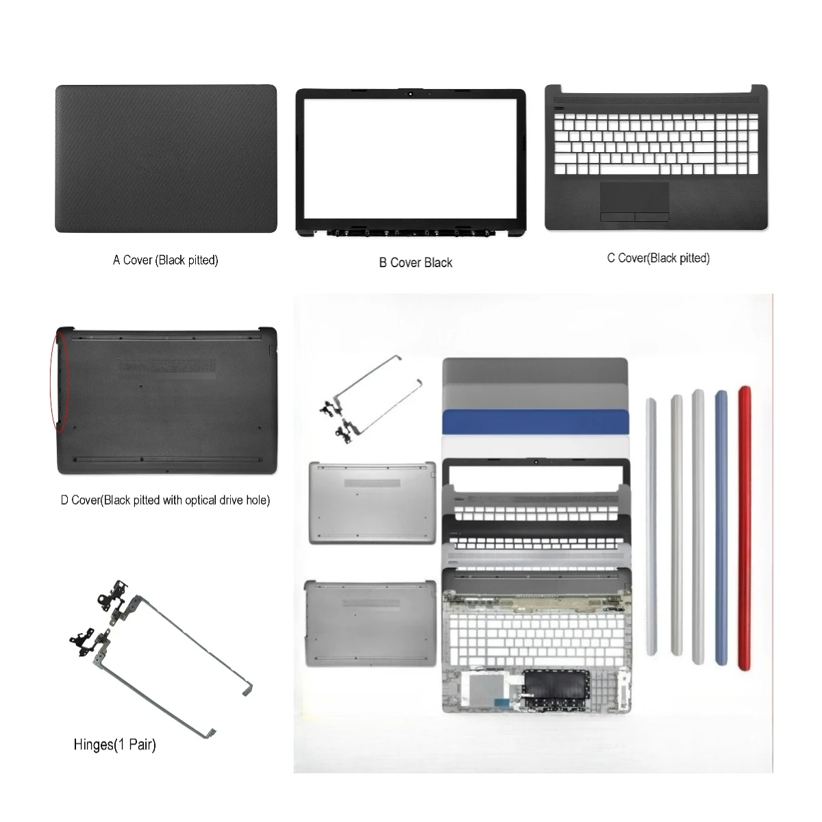 Suitable for 15-DA 15-DB TPN-C135 C136 250 255 G7 laptop LCD back cover/front panel/hinge/palm rest/bottom shell Hinge Cover