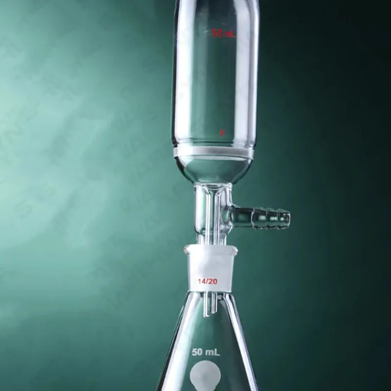 High borosilicate grinding micro-filtration funnel side branch glass door filter funnel sand plate funnel sand core reaction bot view 3