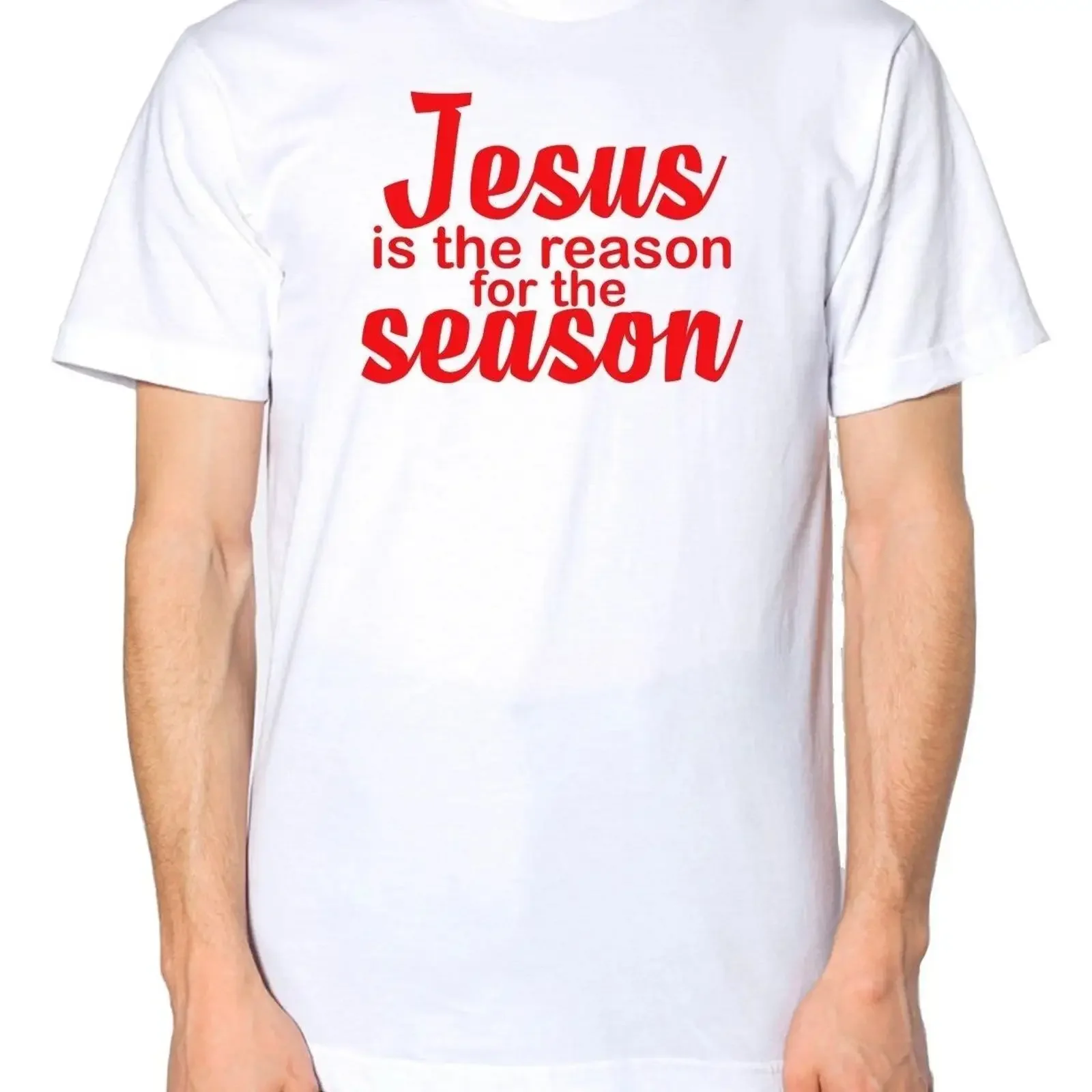 Jesus Is The Reason For Season T Shirt Weihnachten Festlich Religiös Christlich vintage Washed Unisex Soft designer clothes