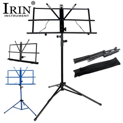 IRIN Foldable Music Sheet Tripod Stand Stainless Steel Stand Holder Height Adjustable with Bag Musical Instrument Accessories