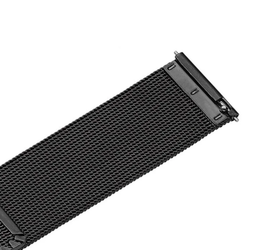 20mm 22mm Quick Release Watch Band Mesh Stainless Steel Strap Wrist Belt Bracelet Black Universal Milanese Watchband with Tool