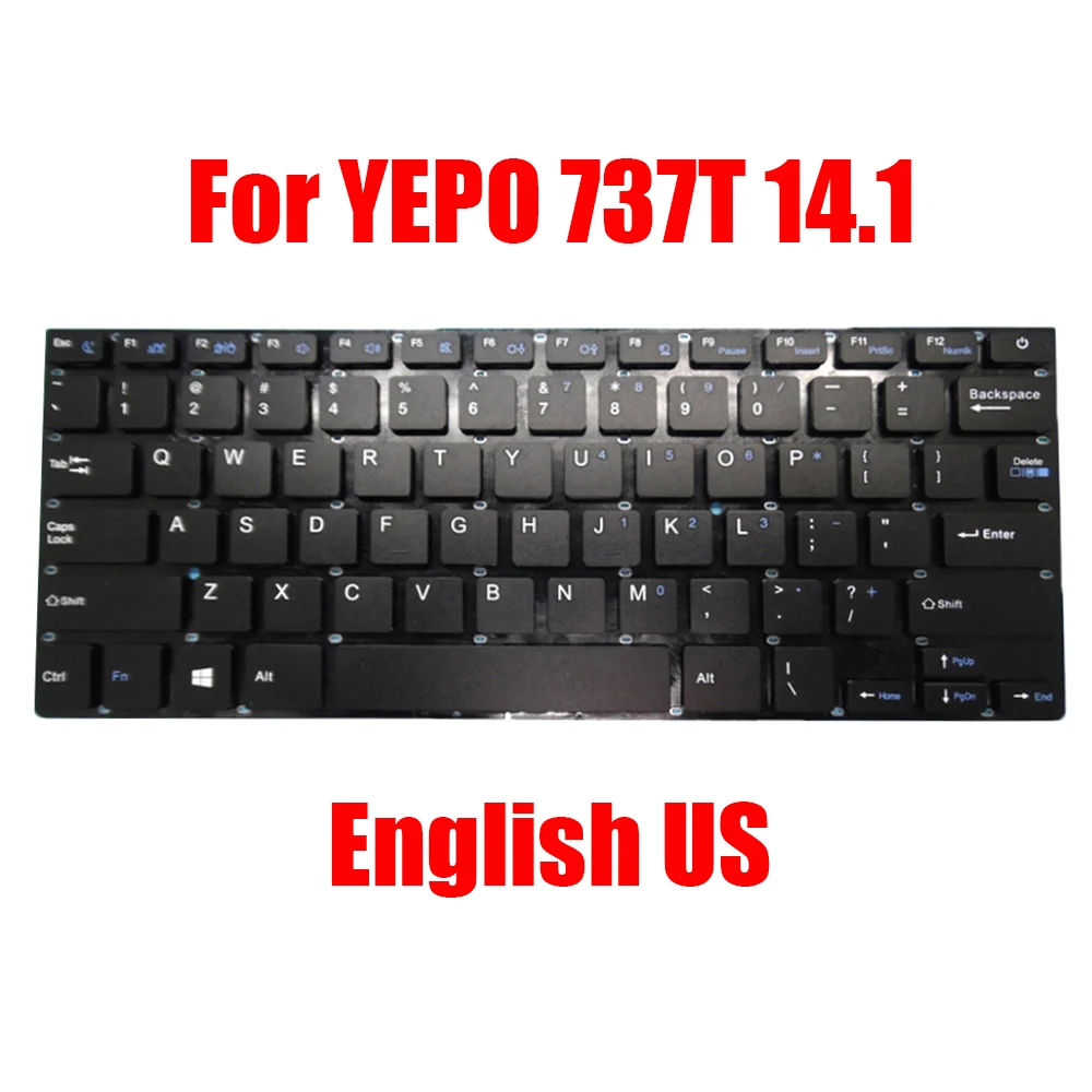 

Laptop Replacement Keyboard For YEPO 737T 14.1 English US Black Without Backlit New