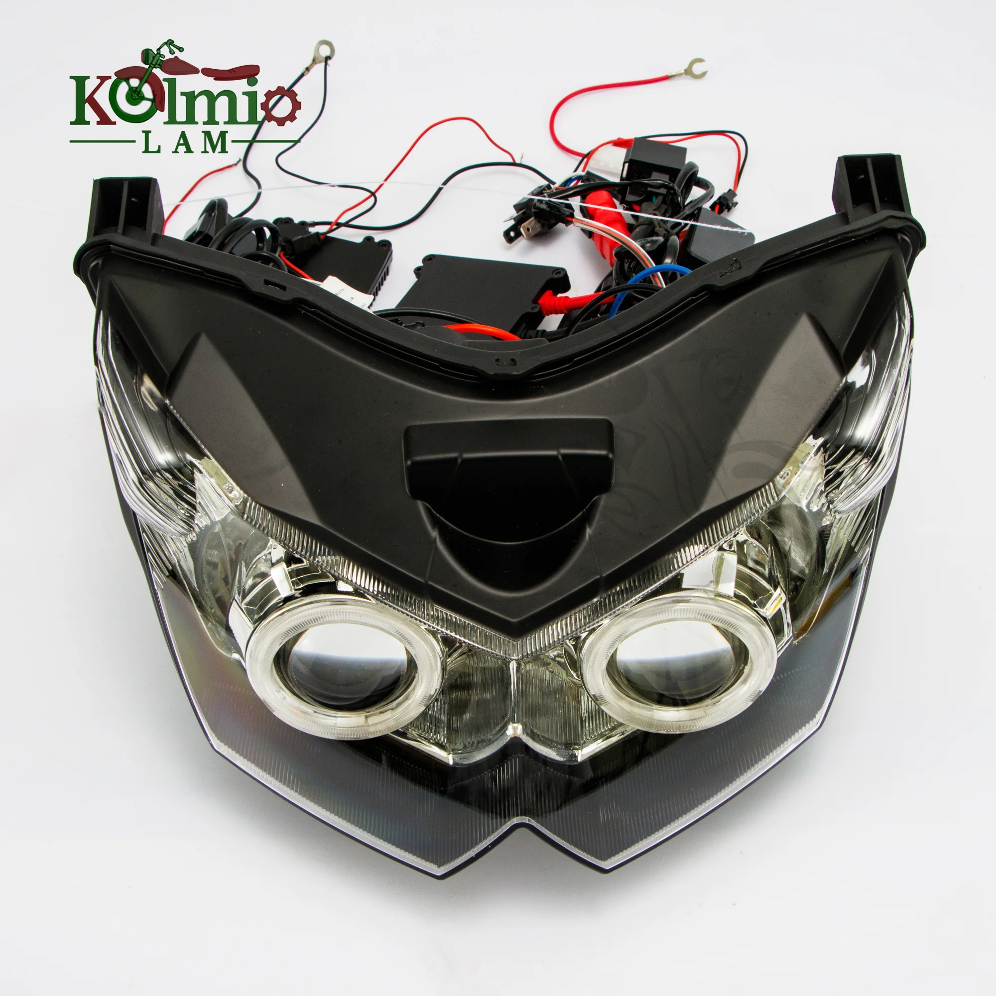 Fit for 2007 - 2012 Kawasaki Z750 Z 750 Motorcycle Headlight Demon Angel Eye HID Projector Head Light Z1000 Z 1000 2008 2009