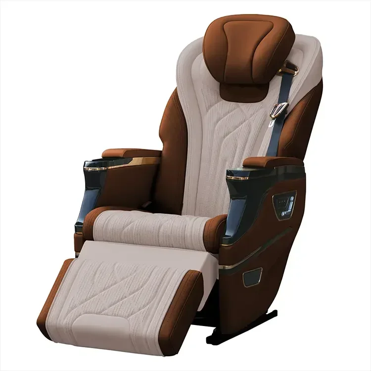 Luxury VIP RV VAN SUV Limousine Upholstery Modified Aviation Car Seat With Leg Rest