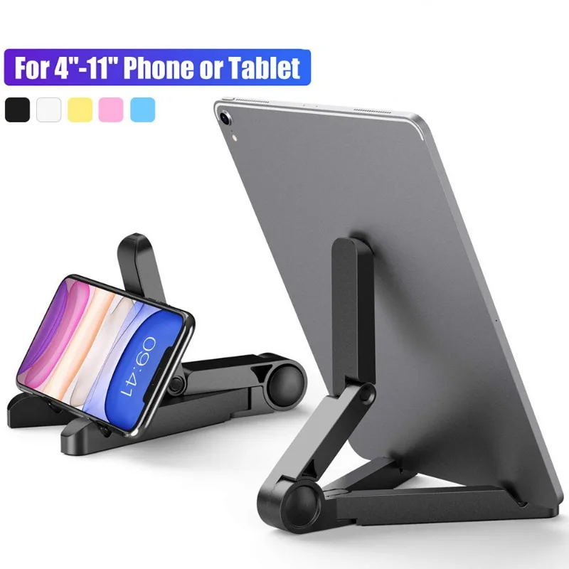 

For Flat Bracket Portable Foldable Stand Compatible 4′′-11′′ Tablet Phone Desktop Plastic Holder