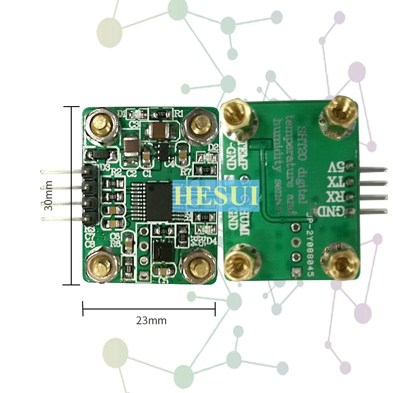 SHT20 Temperature Humidity sensor module Serial port output measurement threshold control circuit board connected to a computer