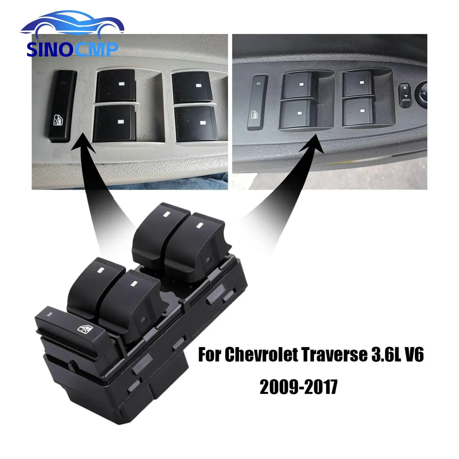 DWS136 15873293 20945129 25789692 25951963 Front Left Power Window Switch For Chevrolet Traverse 3.6L V6 2009-2017