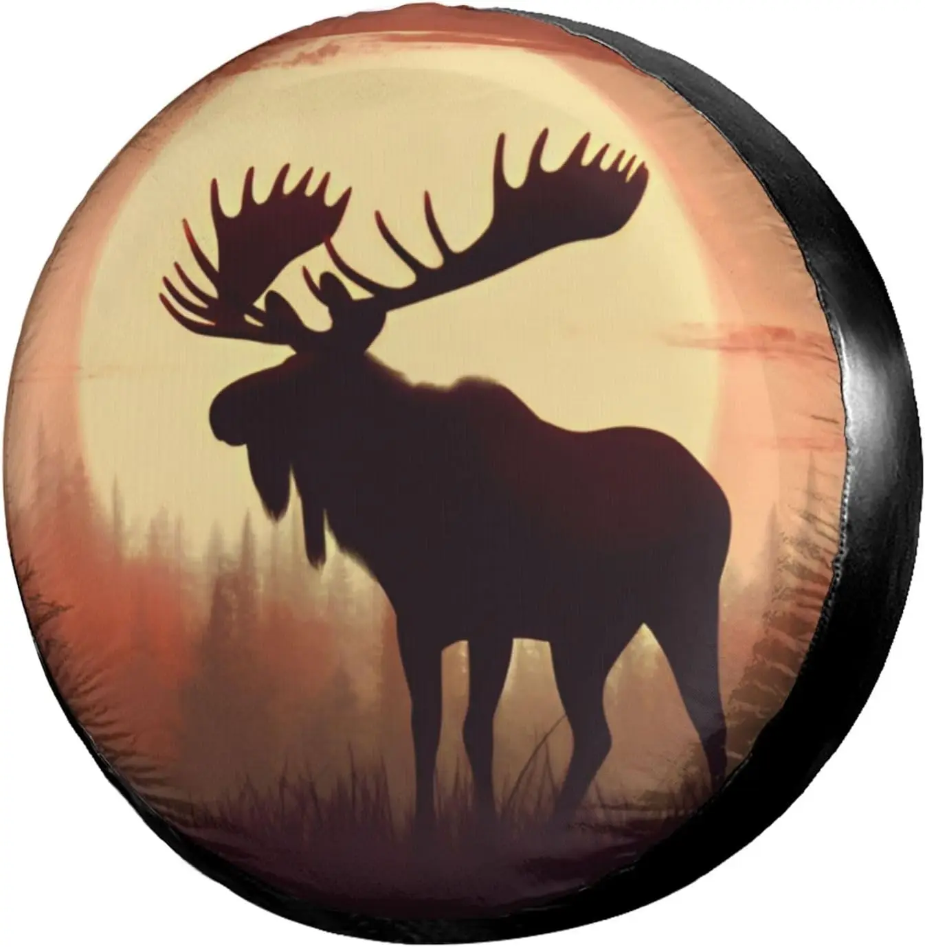 

Wild Moose Nature Landscape Spare Tire Cover, Universal Wheel Tire Cover Dust Proof Tire Protectors for Trailer Rv Van SUV Truck