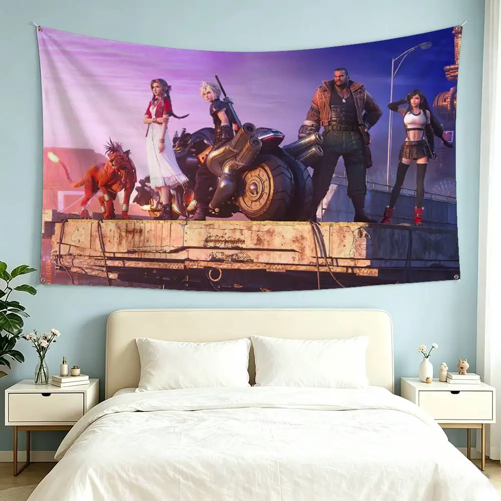 Videogames F-FINAL FANTASYs  Flags Wall Hanging Tapestry Outdoor Garage Room Decorative flag Background Blanket