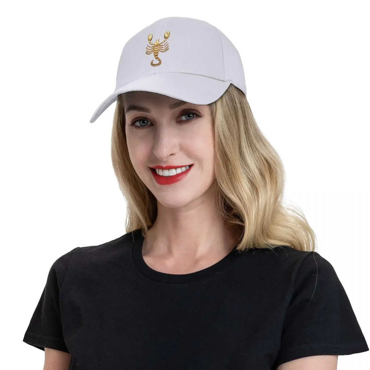 Premium Gold Scorpion 3d Baseball Cap Bobble Hat Streetwear Sun Cap Caps Voor Dames