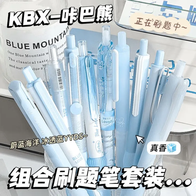 شخصية جل مجموعة أقلام مكافحة متعب الأيدي لينة قبضة قلم أسود مكافحة الحبر حجب مكافحة لطخة المحمولة الكتابة امتحان ملاحظة القرطاسية