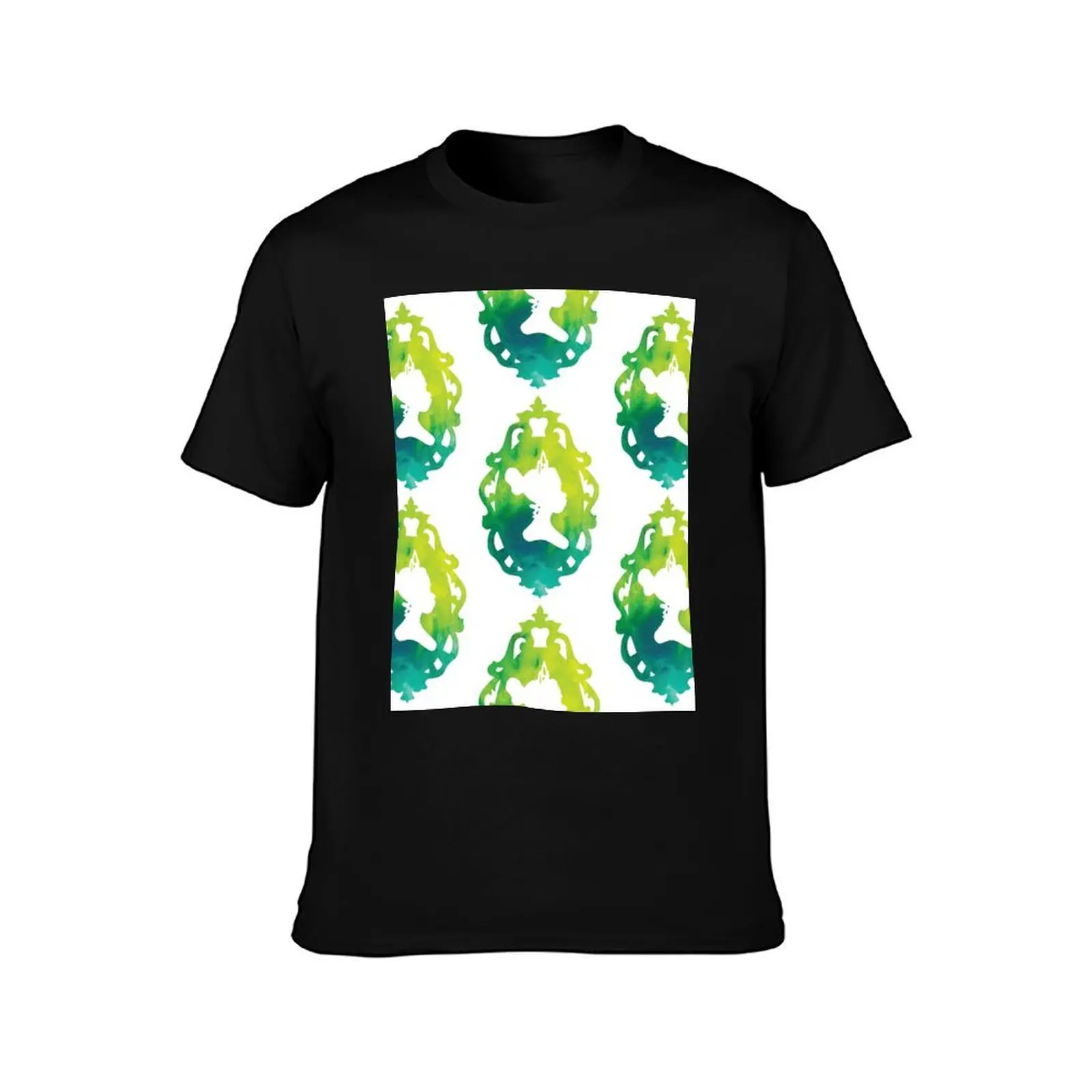 Princess Silhouette Frame T-Shirt Relaxed Fit Casual Short Sleeve Top T-Shirt