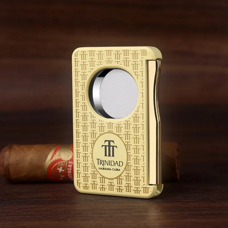 Habanos Gold Cigar Cutter Trinidad Guillotine Stainless Steel Straight Cigar Scissors Cool Gadget Cigar Accessories