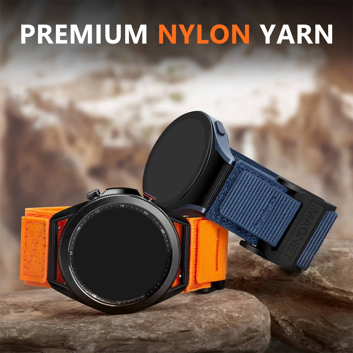 22mm 20mm Magnetic Buckle Nylon Strap for Samsung Galaxy Watch 7 6 5 4 40/44mm 6 Classic 43 47mm Strap for Huawei Watch GT5 4Pro image 2