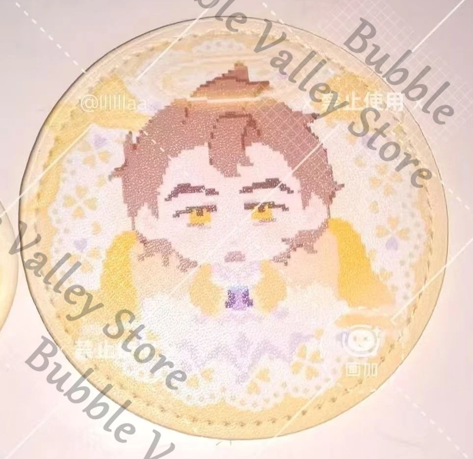 

Hazbin Hotel Anime Adam Cosplay Leather Coaster Cup Mat Cartoon Badge Emblem Brooch Breastpin Adorn Gift