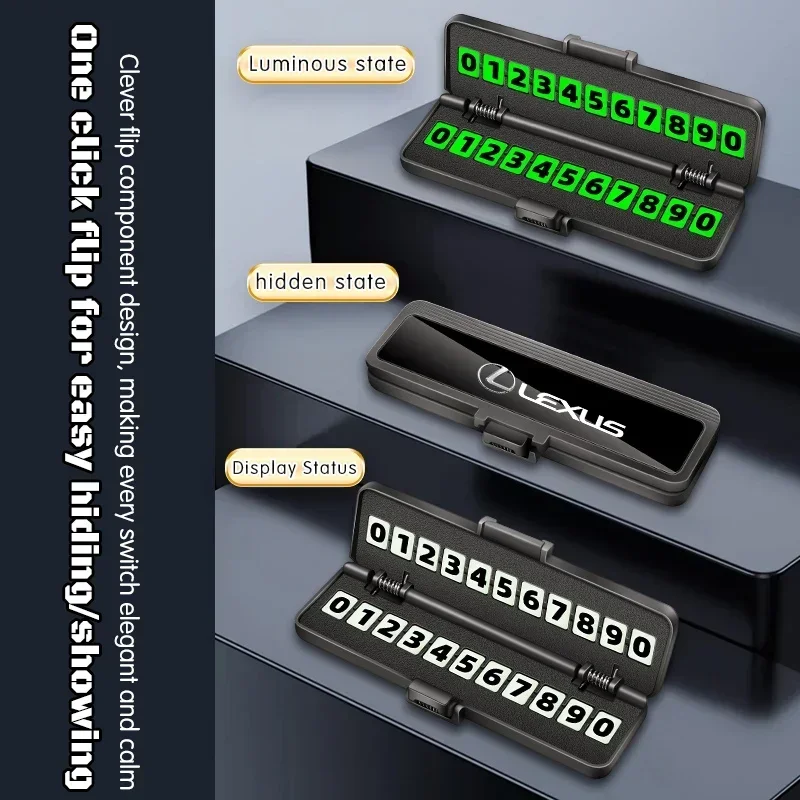 

Car Sticker Car Metal Alloy Temporary Parking Card For Lexus F SPORT ES RX NX LS UX LM LX GX LC RZ IS CT GS RC HS SC TX LBX IS30