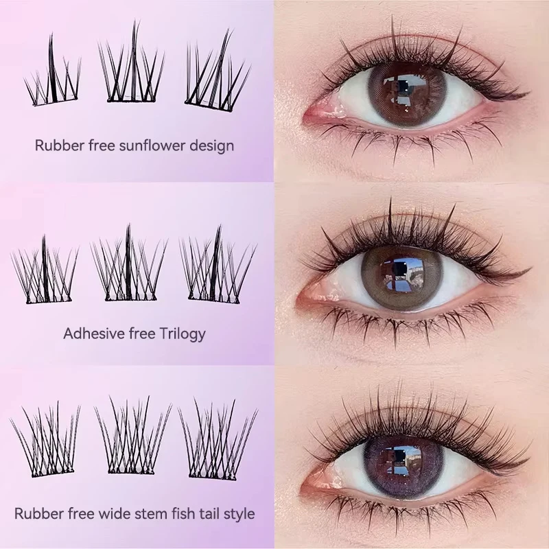 

10 Rows Of Large Capacity Glue-free False Eyelashes Single Cluster 11-12MM C-curled Natural Self-adhesive False Eyelashes