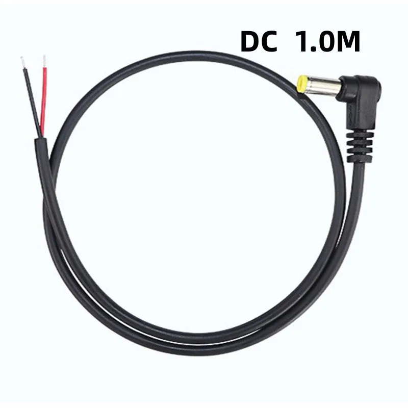 DC power cord 1.0m yellow tuning fork L type adapter 90 degree elbow right angle dc5.5*2.1mm male cable standard dc connector B4