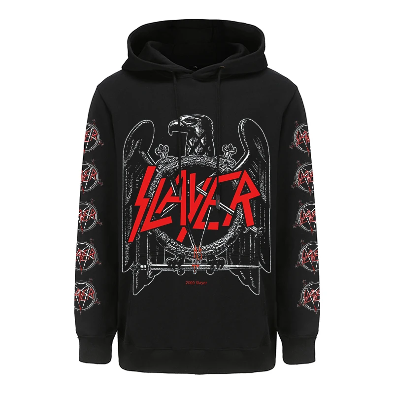 Harajuku Fashion Mens Hoodies Slayer Hoodies Heavy Metal with Hooded Y2k Vintage Hip Hop Streetwear Hoodie Oversized Sweatshirts