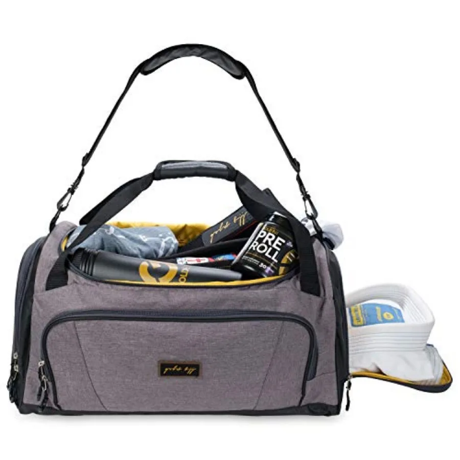 

Jiu Jitsu Duffle Bag - Waterproof Pocket for Sweaty Gi, Rashguard, or Shoes - The Perfect Duffel Bag for Martial Arts Gear, Box