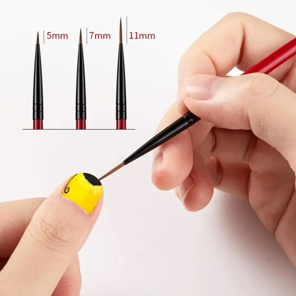 3 шт./компл. лайнер для дизайна ногтей, кисть для рисования, тонкая полоса, ручка для рисования линий, сделай сам, УФ-гель, кончики, французский дизайн, маникюрный инструмент