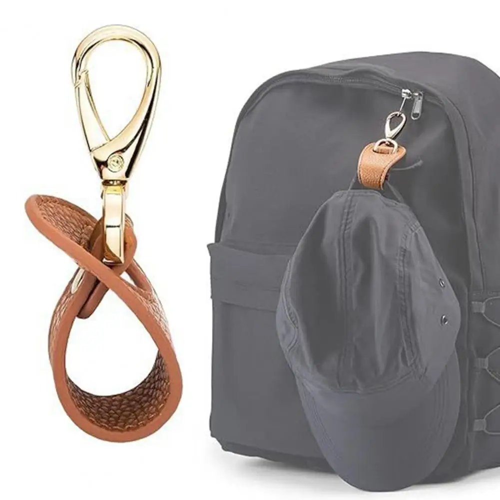 2/3/4Pcs Faux Leather Hat Clip Hands-Free Bag Backpack Handbag Luggage Hanging Baseball Cap Holder Traveling Hat Fastener Clip