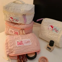 Borsa cosmetica da viaggio Sanrio Hello Kitty Cinnamoroll Melody custodia per trucco portatile da donna borsa da toilette Organizer borse portaoggetti regali per ragazze