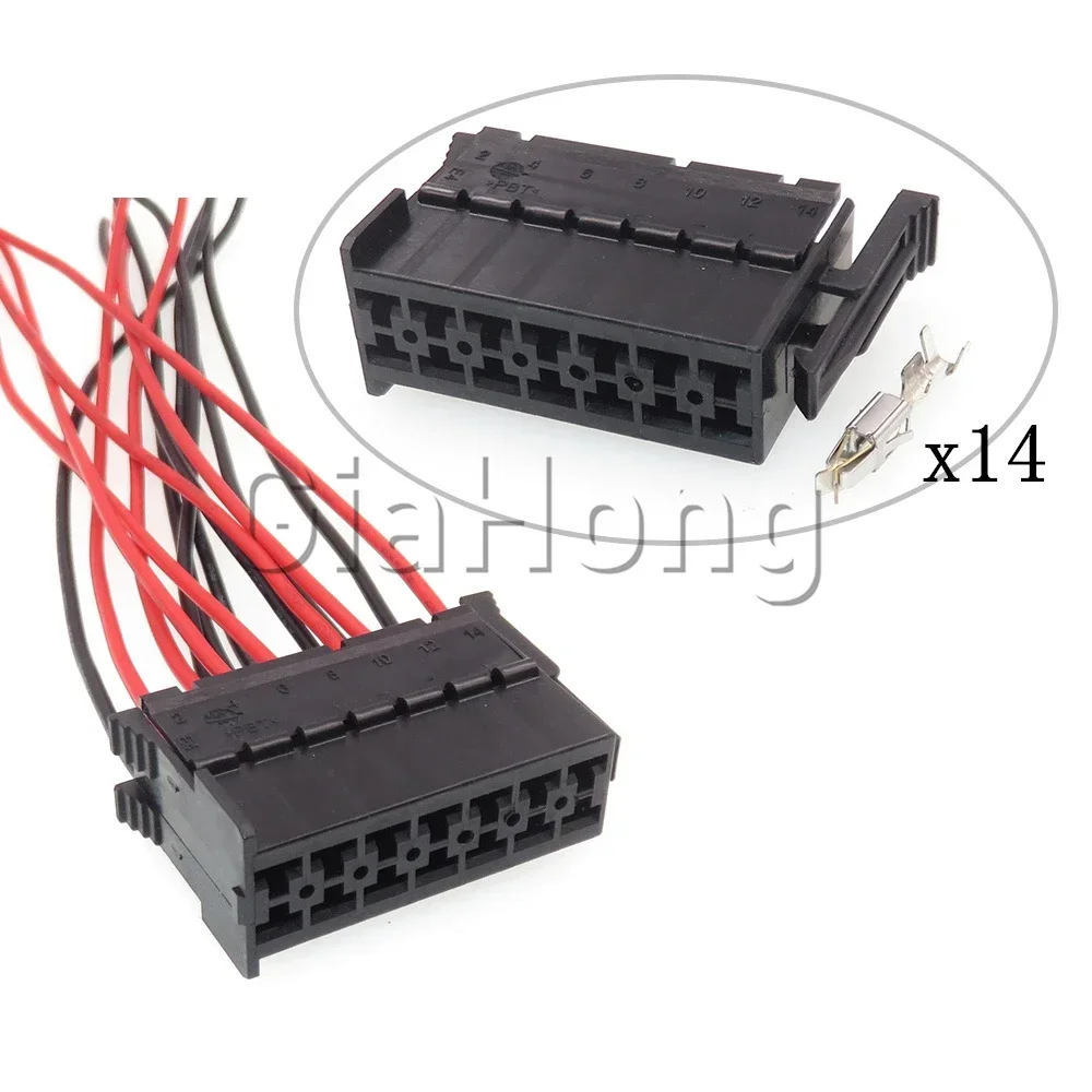 1 Set 14 Ways AC Assembly Auto Accessories Car Replacement Connectors Assembly Car Unsealed Socket with Terminal 929504-5