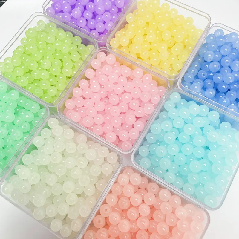 100pcs/lot 8mm Solid Color Glass Beads, Beading and Jewelry Making Essentials,Trendy DIY Craft Supplies for Handmade