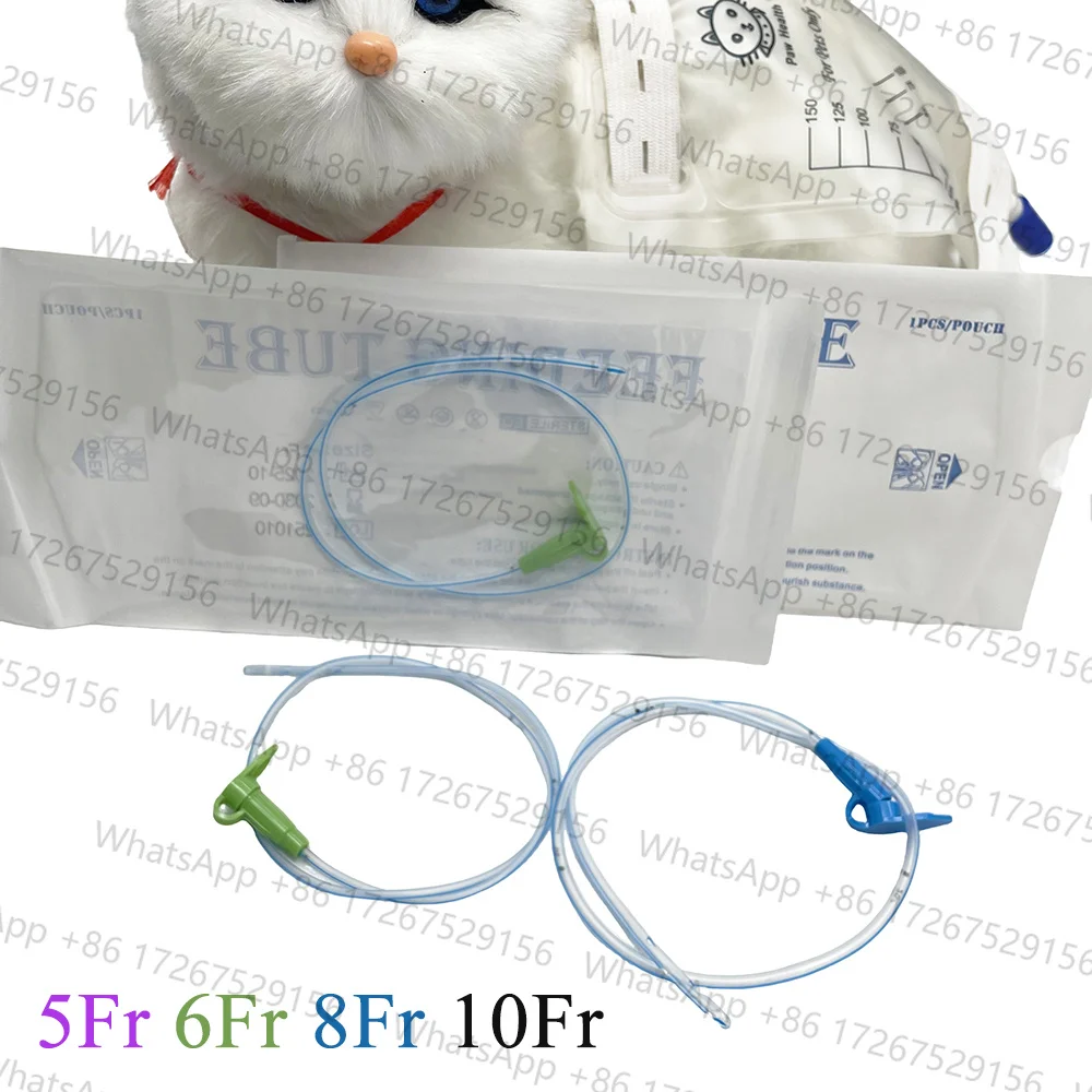 5PCS Pet Nasogastric Feeding Tube with Scale & X-ray Marker for Postoperative Recovery, Anorexia, or Non-Self-Feeding Cats/Dog