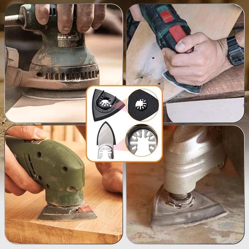 208Pcs Oscillating Tool Sanding Pads Kit,with Triangle Sanding Pads and Finger Sanding Pad,for Finishing Wood Sanding [lMr A83]