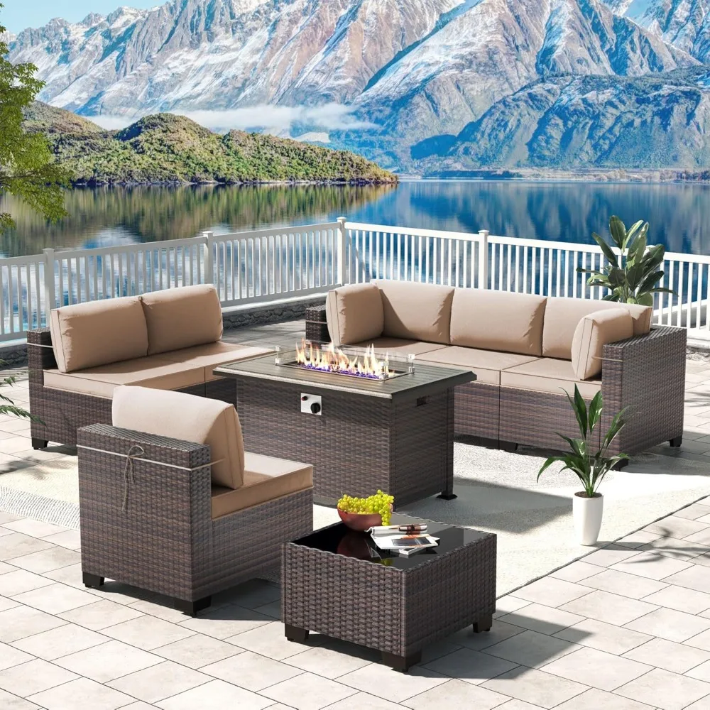 8 PCS Outdoor Patio Furniture Set with 43