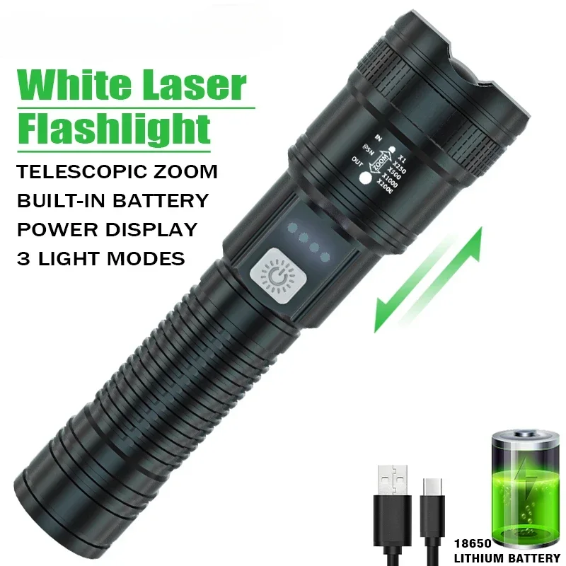 Powerful P70 Led Flashlights 5000LM Ultra Bright Tactical Light Emergency Spotlights Telescopic Zoom Light Built-in Battery