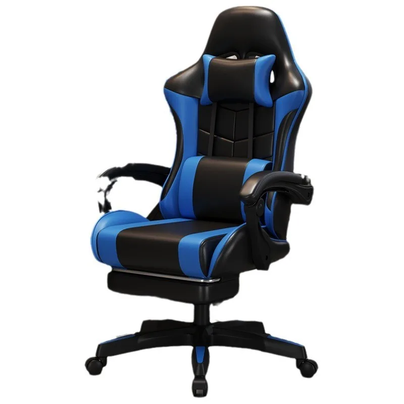 Gaming Chair For Video Game Or Office With Lumbar And Cervical Cushion Ergonomic Adjustable In Height And Reclining  Adjustable