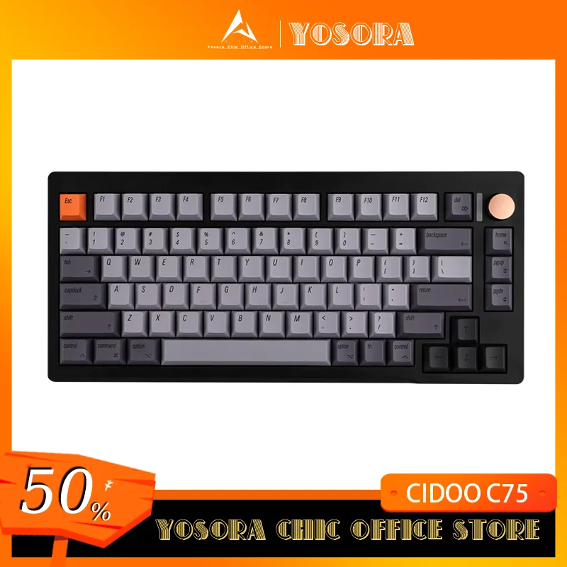 CIDOO C75 Mechanical Keyboard Wired Magnetic switch Gasket Keyboard 75% USB Hot Swap PC aluminium alloy RGB Custom C75 Keyboards