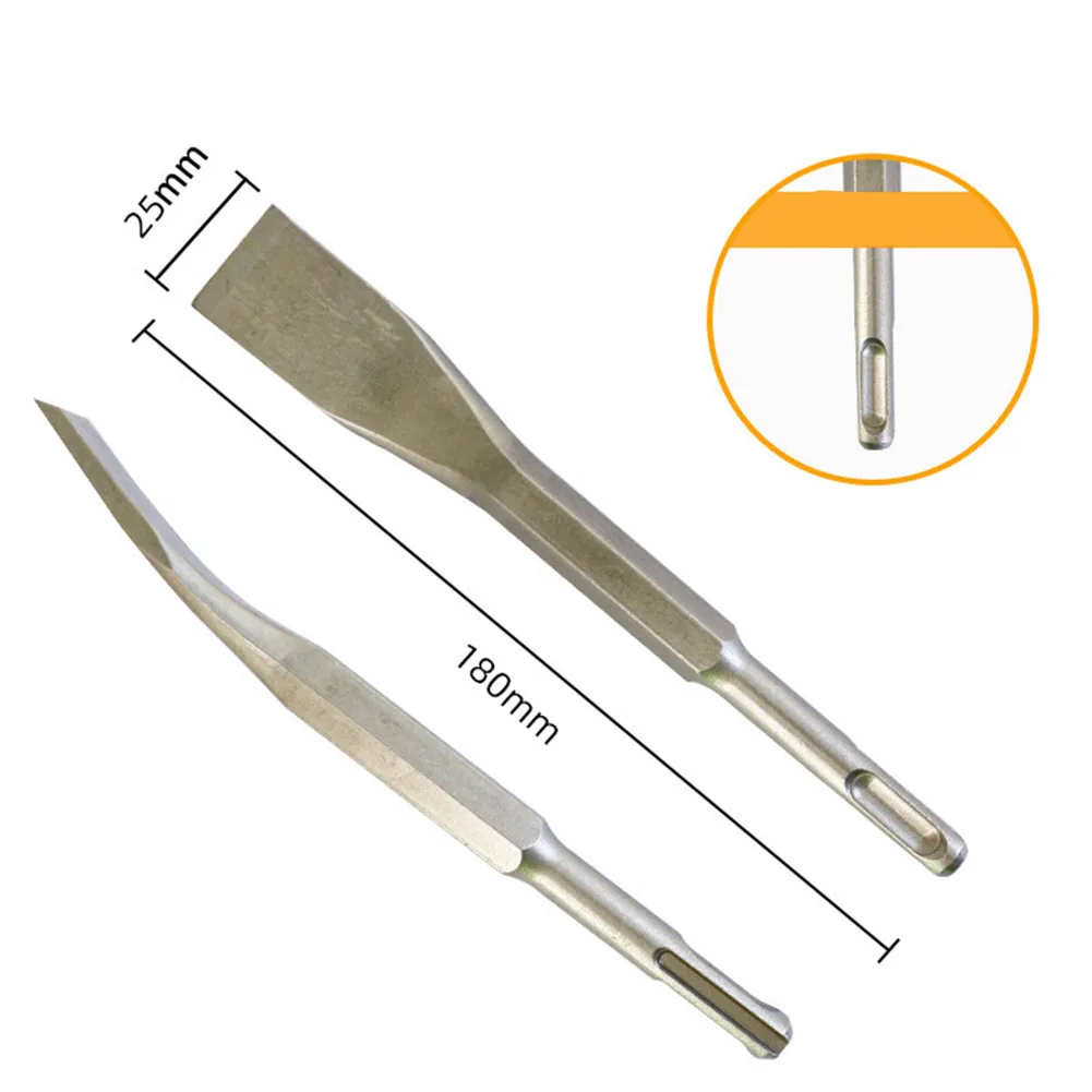 Curved Chisel Chisel Bit Drill Bit Round Shank SDS-PLUS Square Handle 1PC Carbon Steel Elbow Electric Pick Head