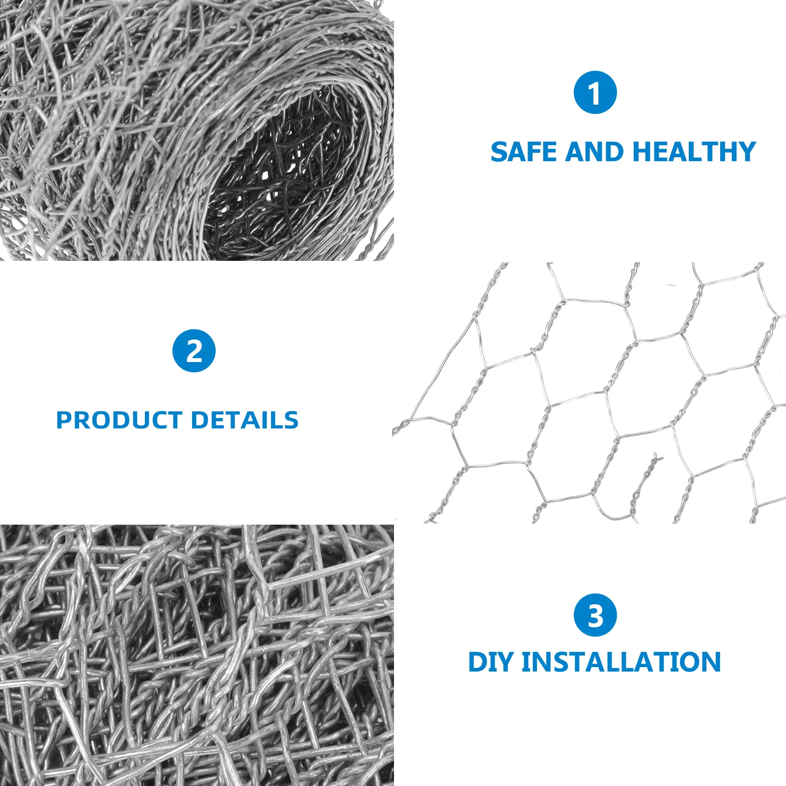 

Galvanized Hexagonal Mesh Chicken Wire Net Poultry Breeding Fence Suitable Home Farm DIY Crafts Sturdy Durable Garden Hedge