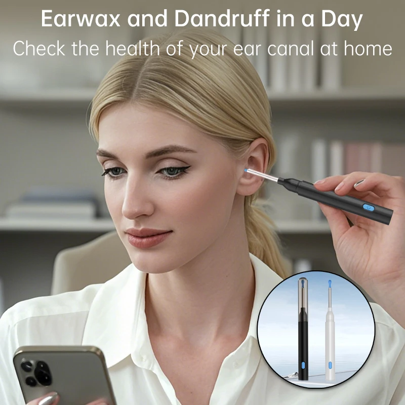 Safe Earwax Removal Endoscope With Camera Wireless Ear Wax Cleaner With Camera Luminous Cleaner Ear Cleaning Tools Ear Care