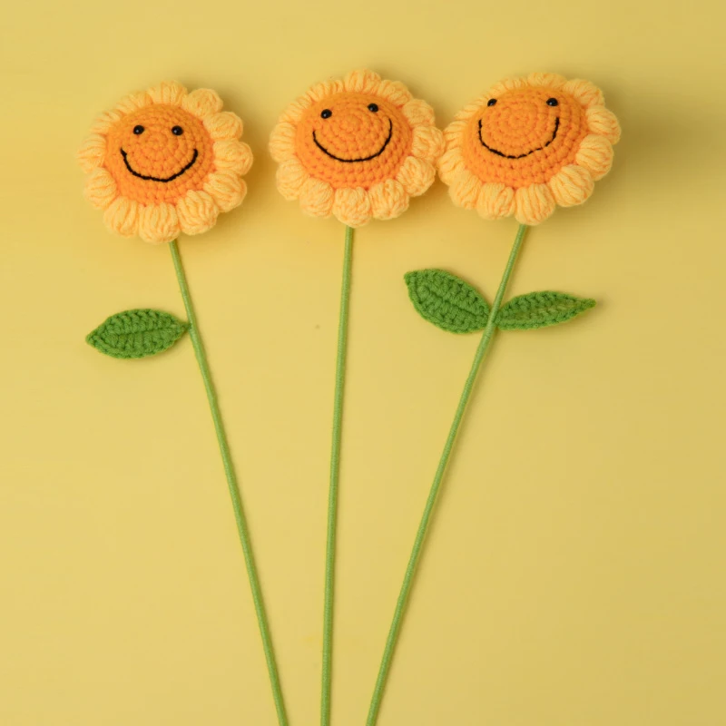 

Sunflower Hand Woven Bouquet Creative Wool Knitting Flower Sunflower Decorations Teachers Day Mother S Day Birthday Gift