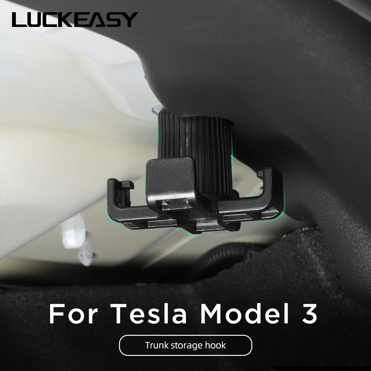 

LUCKEASY For Tesla Model 3 Y Interior Modification Functional Accessories model3 2023 Car Trunk Luggage Convenient Hook 1pcs/Set