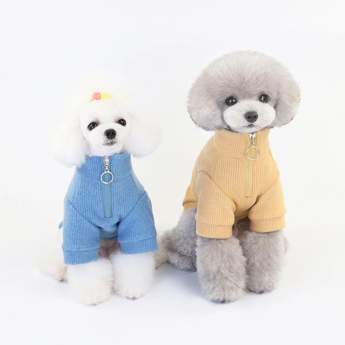 Blank Pet Clothes Autumn Winter Warm Long-Sleeved Sweatshirt with Zipper for Small Medium Dogs Chiwawa Dog Jumper Coat Jacket XL