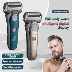 MOTAWISH Electric Shaver Reciprocating High and Low Two-speed Adjustable Shaver Full Body Washable Type-c Rechargeable Shaver