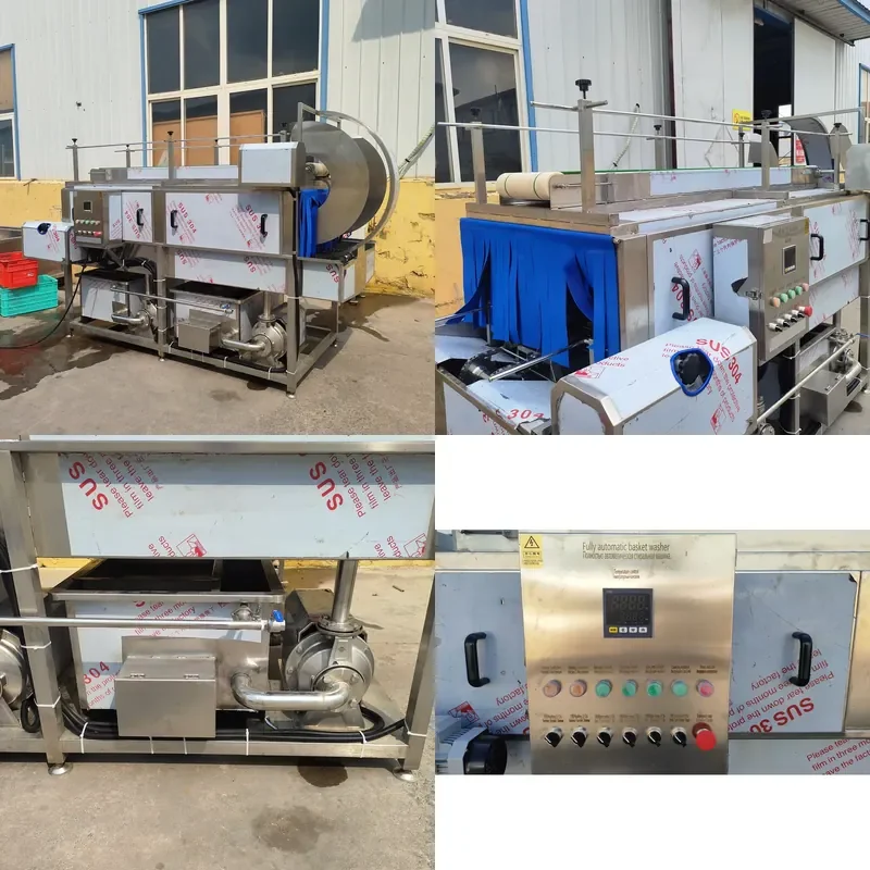 2026 High Efficiency Food Tray Washer Machine/vegetable Basket Washing Machine/turnover Basket Crate Seafood